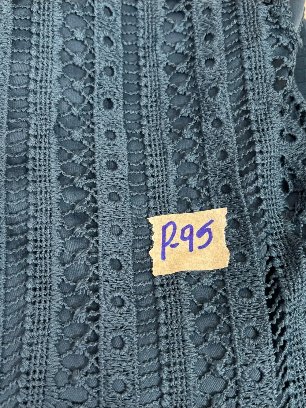 Calligraphie by Anthropology Women’s Ruffled Panel Blouse Teal Eyelet Lace S